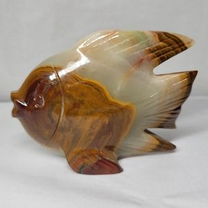 Carved Stone Fish FIGURINE Paperweight Made in Pakistan